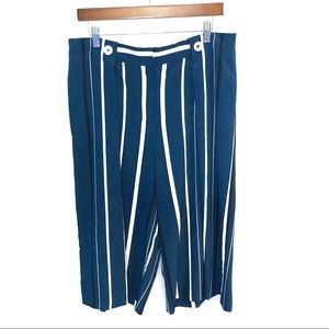 ✨3/$30 Zara Wide Leg Blue and White Striped Culottes